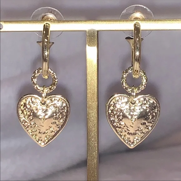 Angelica Heart Hoop Small Cecilia Gold Earrings - Picture 10 of 10